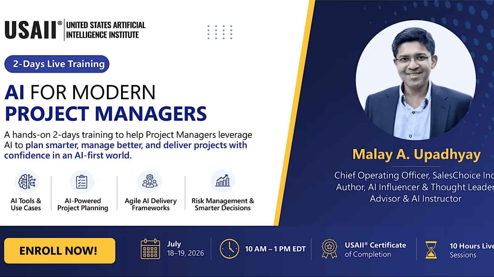 AI for Modern Project Managers | 2-Day Live Training Program by USAII®