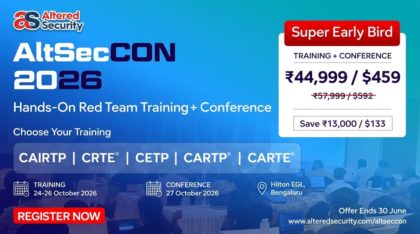 AltSecCON 2026 - Advanced Red Team Training & Cyber Security Conference