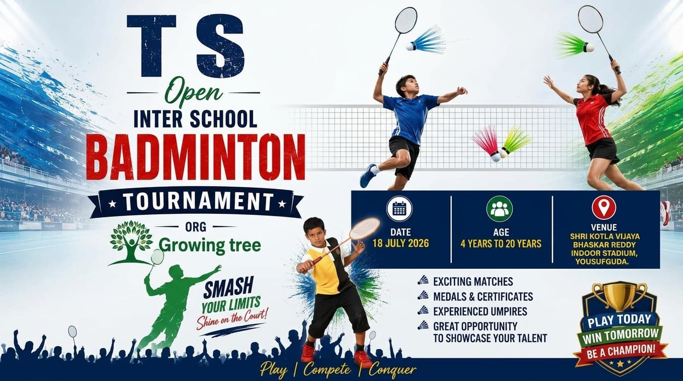 T S Open Inter School Badminton Tournament Org by The Growing Tree
